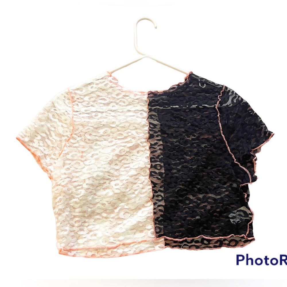 See through tiger stripe top